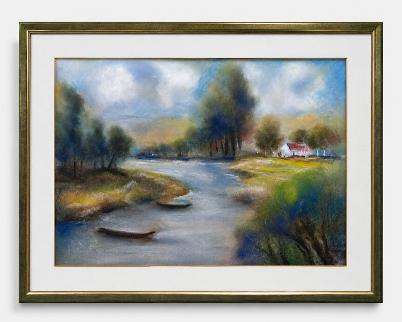 Kunstgemälde „Am Fluss“